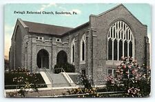 c1910 SOUDERTON PA ZWINGLI REFORMED CHURCH E C KROPP UNPOSTED POSTCARD P4503 picture