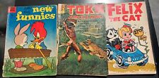 Dell Comics Lot (3)  Toka 1964,Felix The Cat 1963, New Funnies 1958 picture