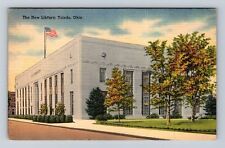Toledo OH-Ohio, The New Library, Antique, Vintage Card Souvenir c1944 Postcard picture
