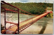 Old Suspension Bridge near Lewiston - Postcard picture