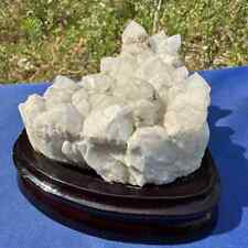 780g Natural clear quartz white crystal cluster decor healing+stand gift picture