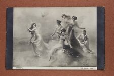 Tsarist Russia postcard 1902s Morning of love Witch river Nymph Mermaid. CUPID picture