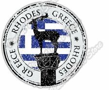 Rhodes Greece Country Flag Stamp Car Bumper Window Vinyl Sticker Decal 4.6