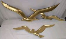 Mid Century Wall Art Syroco Gold Seagulls in Flight Birds 48