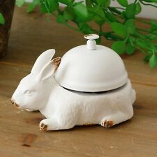 Shabby White Bunny Rabbit Front Desk Call Bell Hotel Service Restaurant Retail picture