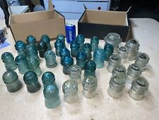 Huge Lot of 37 Vtg Glass Electric Pole Insulators Brookfield Armstrong Hemingray picture