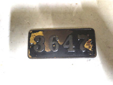 Vintage Gamewell Fire Alarm  Call box Brass number plate #3647 Cincinnati Ohio picture