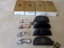FRANKLIN MINT WOLF KNIVES Four  by  TED CROWN with pouches, COA's and packaging picture