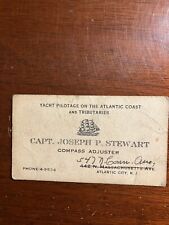 Capt. Joseph P Stewart Compass Adjuster Atlantic City NJ Vtg Business Card picture