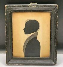 Antique 19c Miniature American Silhouette Portrait Of Lawyer Langdon Wheelock  picture