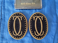 2 pc Set -Vintage -Gold Crest Ltd -Handmade Gold Bullion Patches/Pins. CC - 3.5