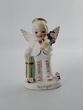 Vintage MAY Angel Boy with FLOWERS  Figurine, National Potteries, Made In Japan picture