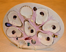 UNION PORCELAIN WORKS UPW LARGE CLAM SHAPE OYSTER PLATE WITH SEA LIFE picture