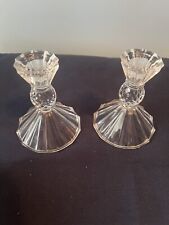 VTG. Pair of Lead Crystal Ballerina Candlesticks~ Pineapple Design Candle Holder picture