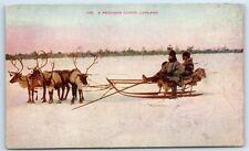 Postcard A Reindeer Outfit, Lapland, Norway winter sled G169 picture