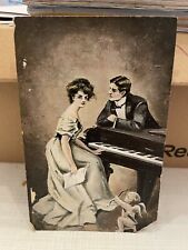 Vtg Postcard Couple At Piano 1908 picture