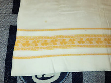 Vintage White w/Orange Stripes Tablecloth 72