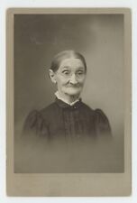 Antique c1880s Cabinet Card Older Smiling Woman No Teeth Glasses Pomeroy, OH picture