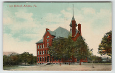 Postcard Vintage 1915 High School in Athens, PA picture
