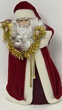Vintage Santa Tree Topper Christmas 10.5” Tall Holiday Display picture