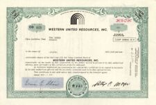 Western United Resources, Inc. - 1970's dated Agricultural Stock Certificate - G picture