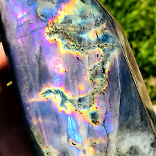 516g Natural Purple Flash Labradorite Quartz Crystal Display Specimen Healing picture