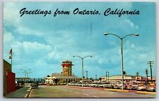 Ontario California~Airport Control Tower~Hertz & Avis 1950s Car Rentals~1966 PM picture