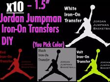 10pc Lot Iron On HTV Jordan Jumpman 1.5”🖤Easy To Apply DIY x10🖤PICK COLOR picture