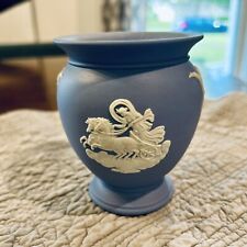 Vintage Wedgwood Blue and White Jasperware Vase Neoclassical Made In England picture