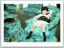 Postcard Art Mary Cassatt Little Girl in a Blue Armchair picture