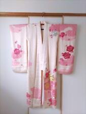 Japanese Vintage kimono Furisode Antique Retro Rose Embroidery Plenty Of Materia picture