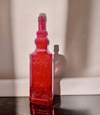 Vintage Ruby Red Decanter Greenbriar International Pressed Glass Chip 12 In picture
