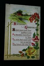 Early 1910s Antique Birthday Greetings Sweet Fair Future Life Postcard P Sander picture