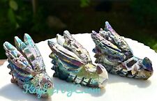 Wholesale Lot 3 Pcs Aura Sphalerite Dragon Head Crystals Healing Energy picture