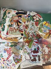 Vintage Christmas Thanksgiving Die Cut Wall Clings Decorations Eureka Hallmark picture