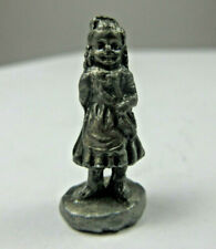 vintage 1994 IRS China miniature pewter figurine girl young lady holding violin picture