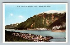 Juneau AK The New Juneau-Douglas Bridge Across Channel Alaska Vintage Postcard picture