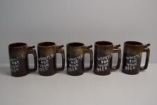 5 Vintage Whistle For Your Beer Mugs Ceramic Pottery Mancave Collectible Cups picture