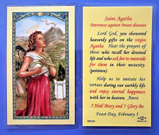 St. Agatha laminated prayer card, Patron of Breast Diseases picture