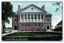 c1910 High School Entrance View Farmington Maine ME Pittsfield ME Postcard picture