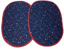 Vintage Country/Floral Blue/Red Poka Dots Placemats (2) picture