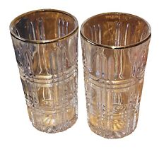 Two Vintage Crystal Glass Drinking Glasses ￼5 1/2” Tall #2 Nice picture