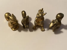 brass squirrel lot. solid brass. diff. styles. 1 1/2 inches tall picture