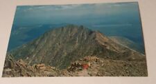1960s vintage Maine postcard people hiking on Mt Katahdin mountain panorama view picture