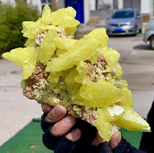 1.78LB Minerals ** LARGE NATIVE SULPHUR OnMATRIX Sicily- FREE picture