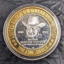 1993 Sam's Town Las Vegas .999 Fine Silver Ten Dollar Gaming Token picture