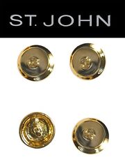 St John Knits 0.5 Inch Round Gold Tone Logo Replacement Buttons  picture