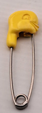 Vintage 1950s Yellow Duck Head Diaper Safety Pin picture