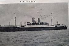Ship Boat Postcard SS Hamburg Steamer  1937 New York Cancel Manhattan Post Card picture