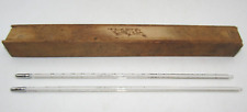 ANTIQUE CARBONDALE INSTRUMENT CO. GLASS THERMOMETERS (2) in WOOD BOX picture